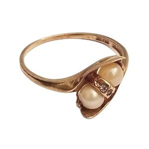 Antique 10KT Yellow Gold Pearl ring BDA